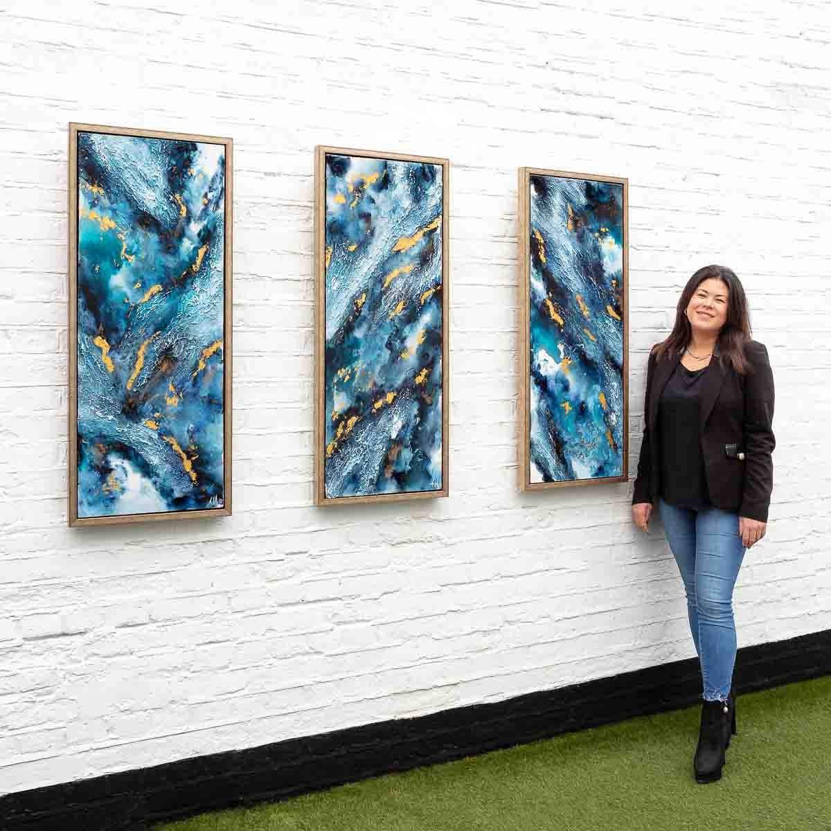 Triton Triptych - Original - SOLD by artist Amy Magee - Wyecliffe Galleries