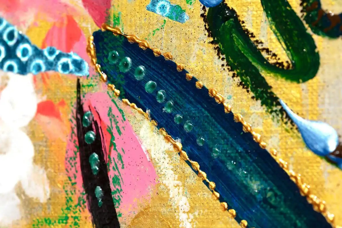 Blue Colombines - Original by artist Amylee - Wyecliffe Galleries