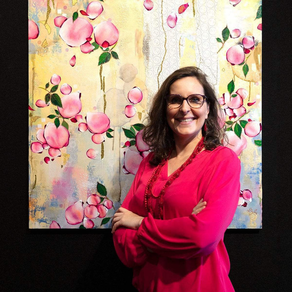 Pink Roses - Original - SOLD by artist Amylee - Wyecliffe Galleries