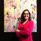 Pink Roses - Original - SOLD by artist Amylee - Wyecliffe Galleries