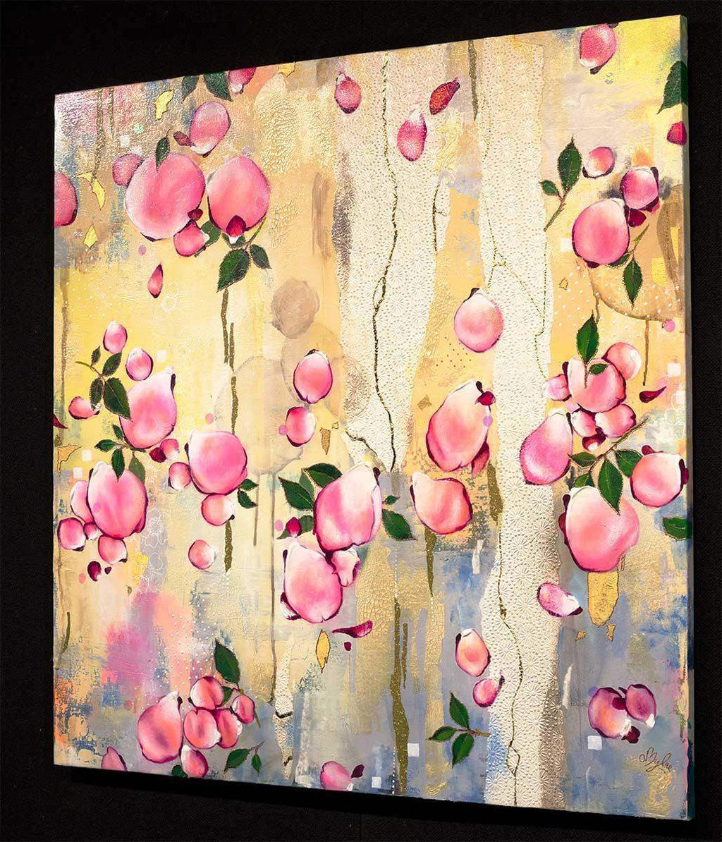 Pink Roses - Original - SOLD by artist Amylee - Wyecliffe Galleries