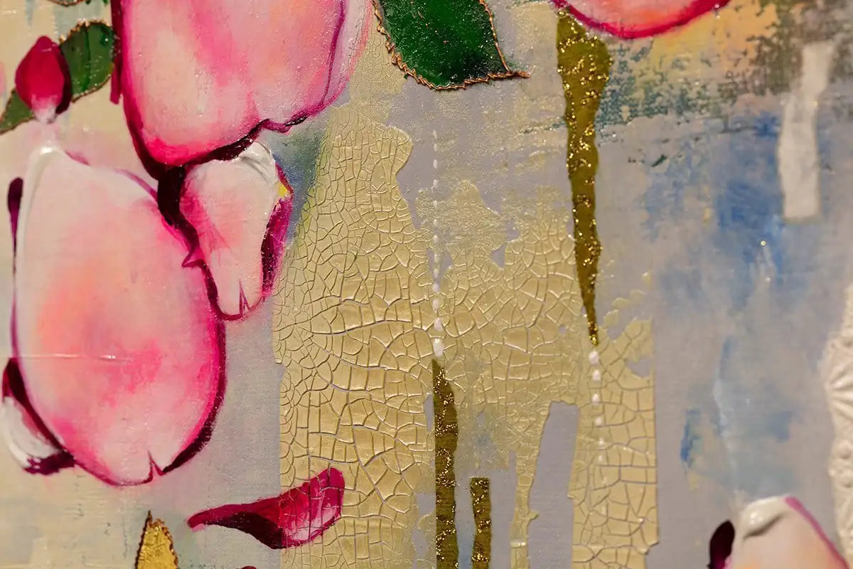 Pink Roses - Original - SOLD by artist Amylee - Wyecliffe Galleries