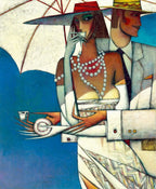 Cafe en Paradiso - SOLD by artist Andrei Protsouk - Wyecliffe Galleries