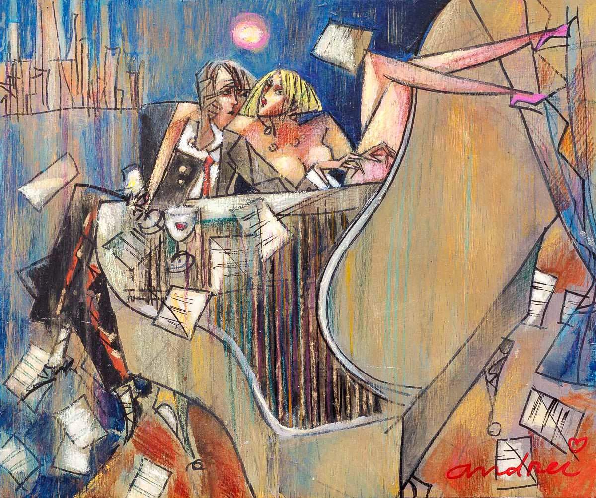 Composer Of Moon Sonete - Original - SOLD by artist Andrei Protsouk - Wyecliffe Galleries