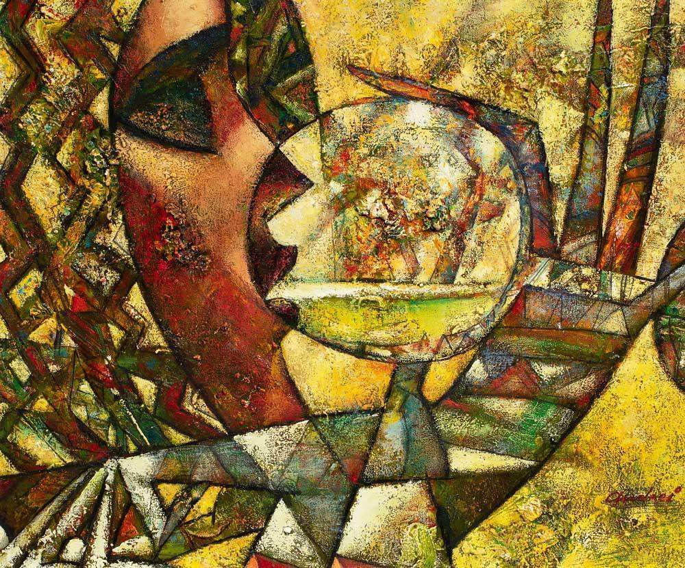 Golden White - Original - SOLD by artist Andrei Protsouk - Wyecliffe Galleries