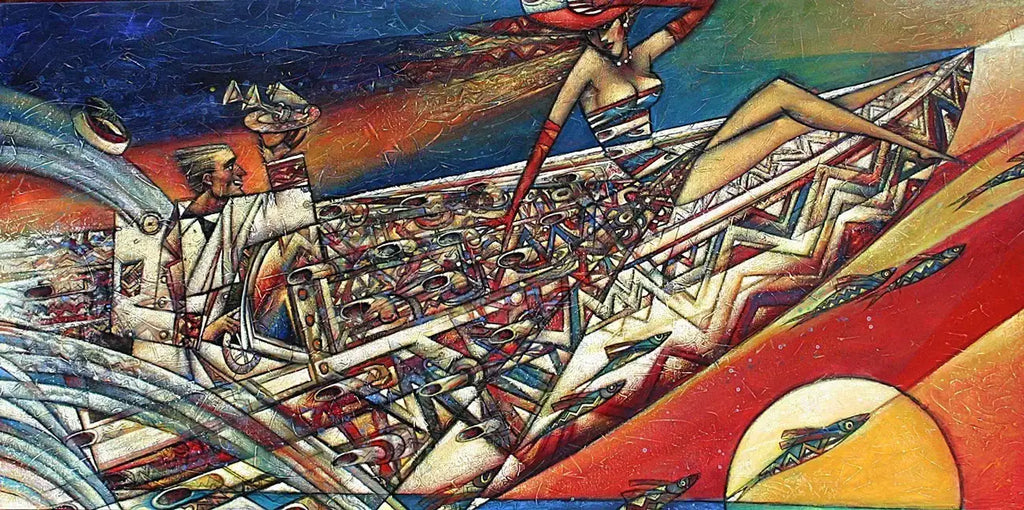 Speed Boat - SOLD by artist Andrei Protsouk - Wyecliffe Galleries