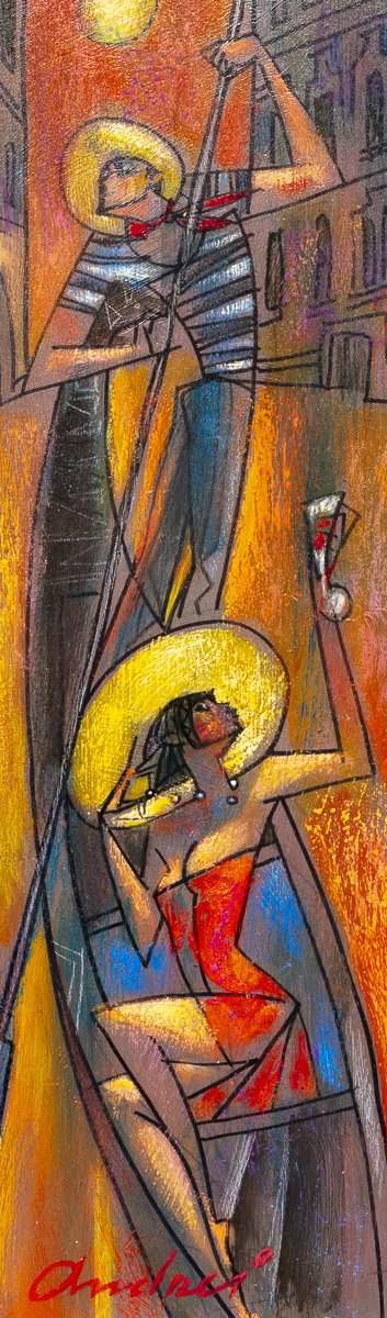 Venice Taxi - Original - SOLD by artist Andrei Protsouk - Wyecliffe Galleries