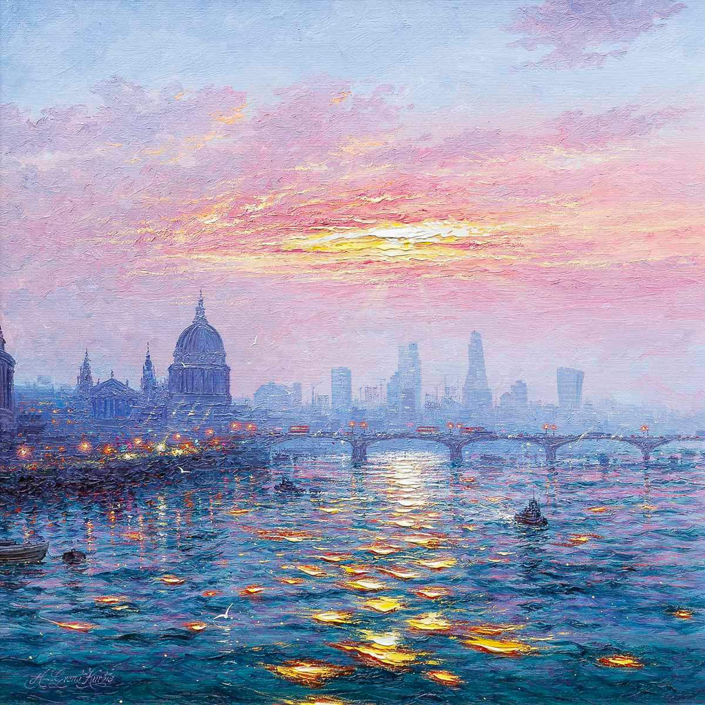 Iridescent Skyline - Original - SOLD by artist Andrew Grant Kurtis - Wyecliffe Galleries