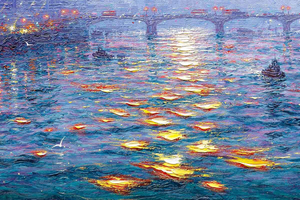 Iridescent Skyline - Original - SOLD by artist Andrew Grant Kurtis - Wyecliffe Galleries