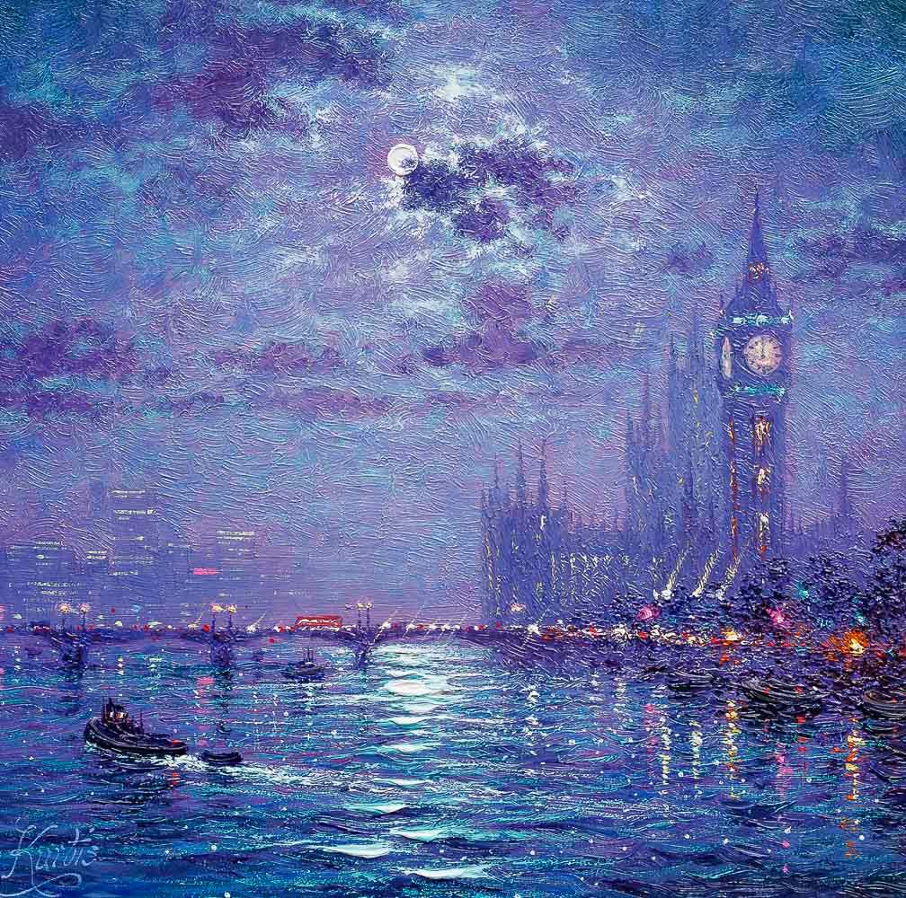 Midnight Sky - Original - SOLD by artist Andrew Grant Kurtis - Wyecliffe Galleries