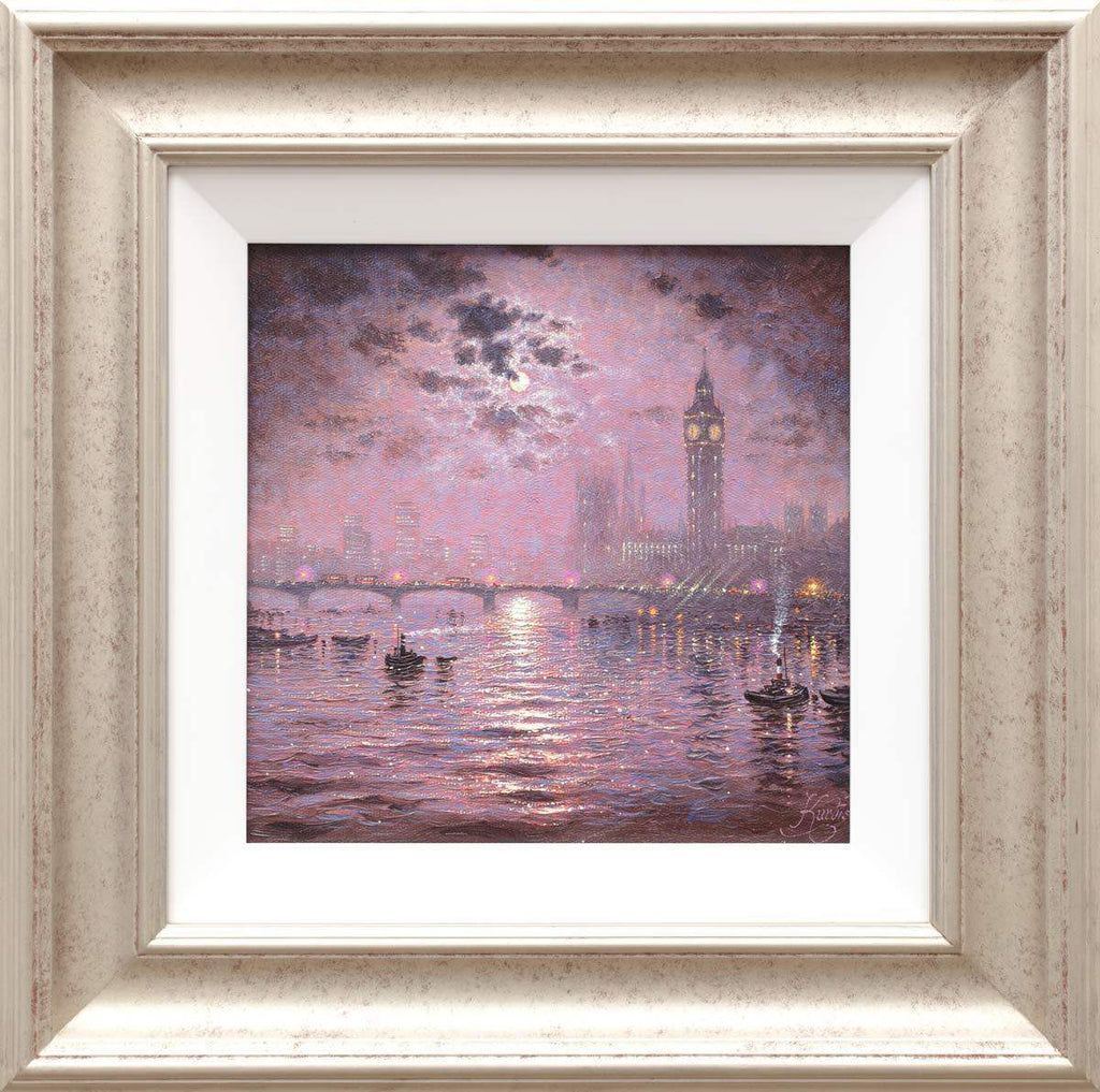 Moonlight Sparkle over Westminster - Original - SOLD by artist Andrew Grant Kurtis - Wyecliffe Galleries