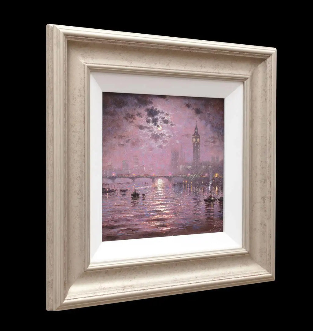 Moonlight Sparkle over Westminster - Original - SOLD by artist Andrew Grant Kurtis - Wyecliffe Galleries