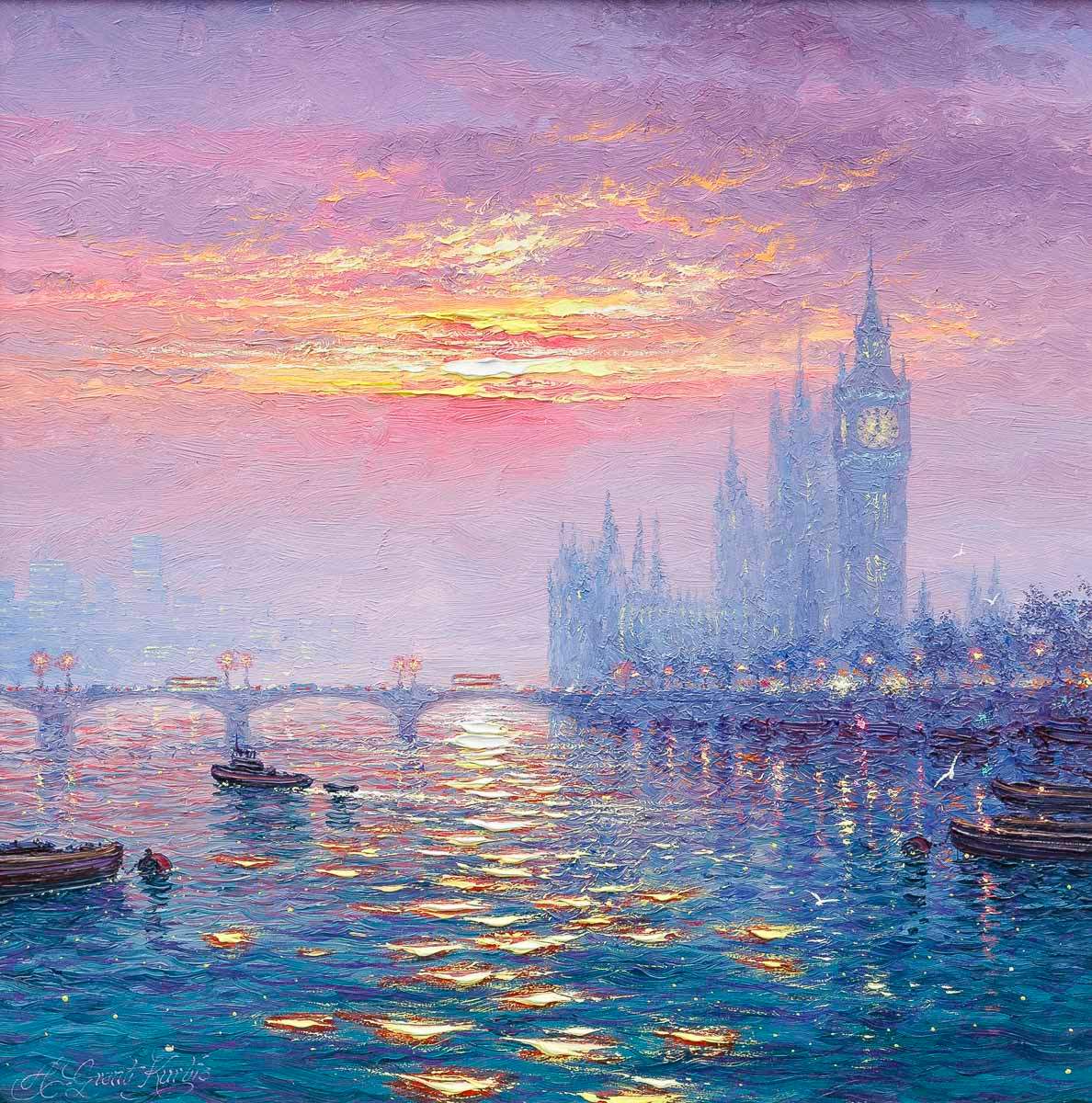 Summer Nights - Original - SOLD by artist Andrew Grant Kurtis - Wyecliffe Galleries