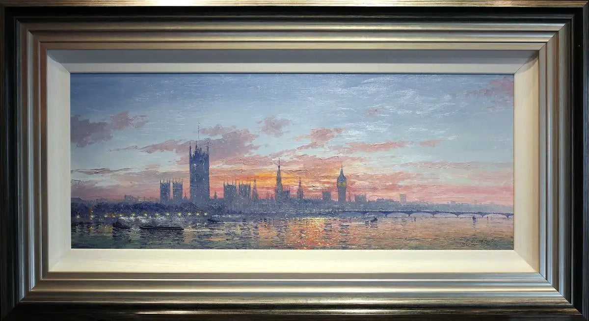 Sunshine Sparkle Over Westminster Haze - SOLD by artist Andrew Grant Kurtis - Wyecliffe Galleries