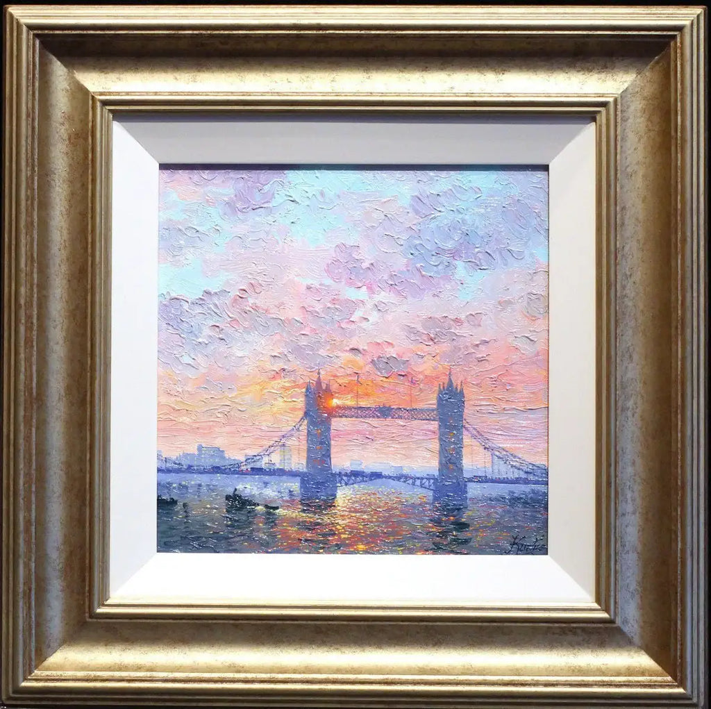 Sunshine Sparkle, Tower Bridge - SOLD by artist Andrew Grant Kurtis - Wyecliffe Galleries