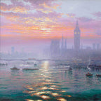 Sunshine Sparkles and Morning Haze over Westminster - Original - SOLD by artist Andrew Grant Kurtis - Wyecliffe Galleries