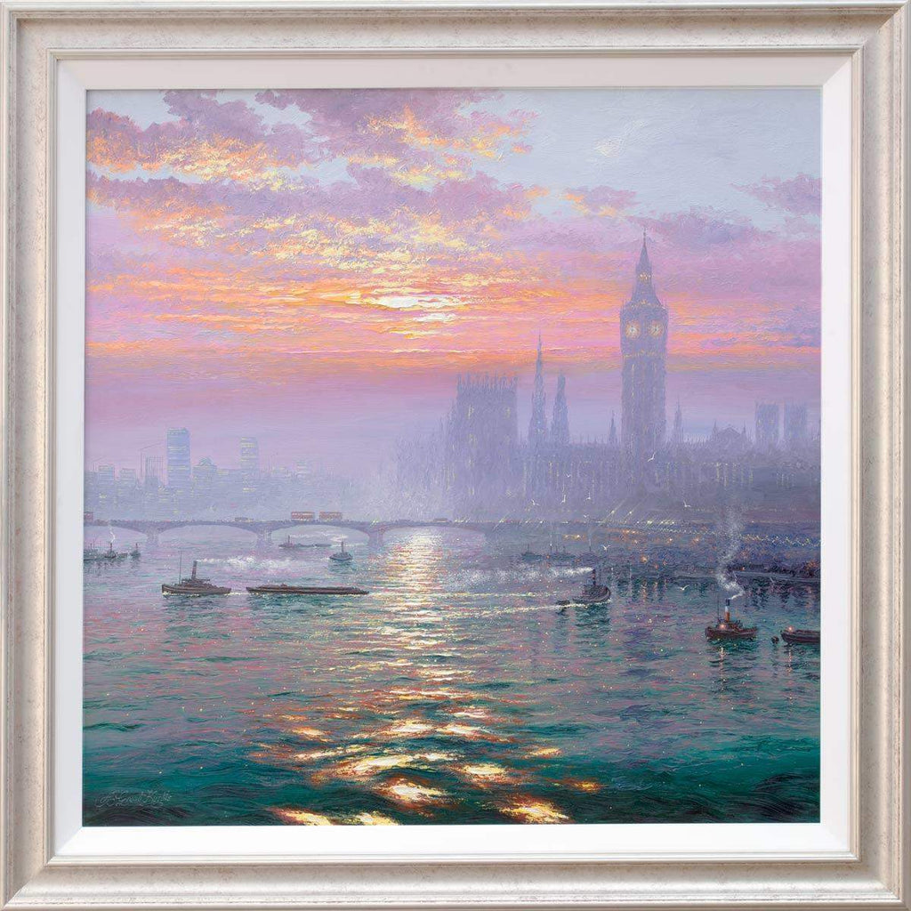 Sunshine Sparkles and Morning Haze over Westminster - Original - SOLD by artist Andrew Grant Kurtis - Wyecliffe Galleries