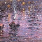 The Thames Sparkles At Night - Original - SOLD by artist Andrew Grant Kurtis - Wyecliffe Galleries