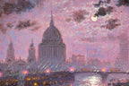 The Thames Sparkles At Night - Original - SOLD by artist Andrew Grant Kurtis - Wyecliffe Galleries