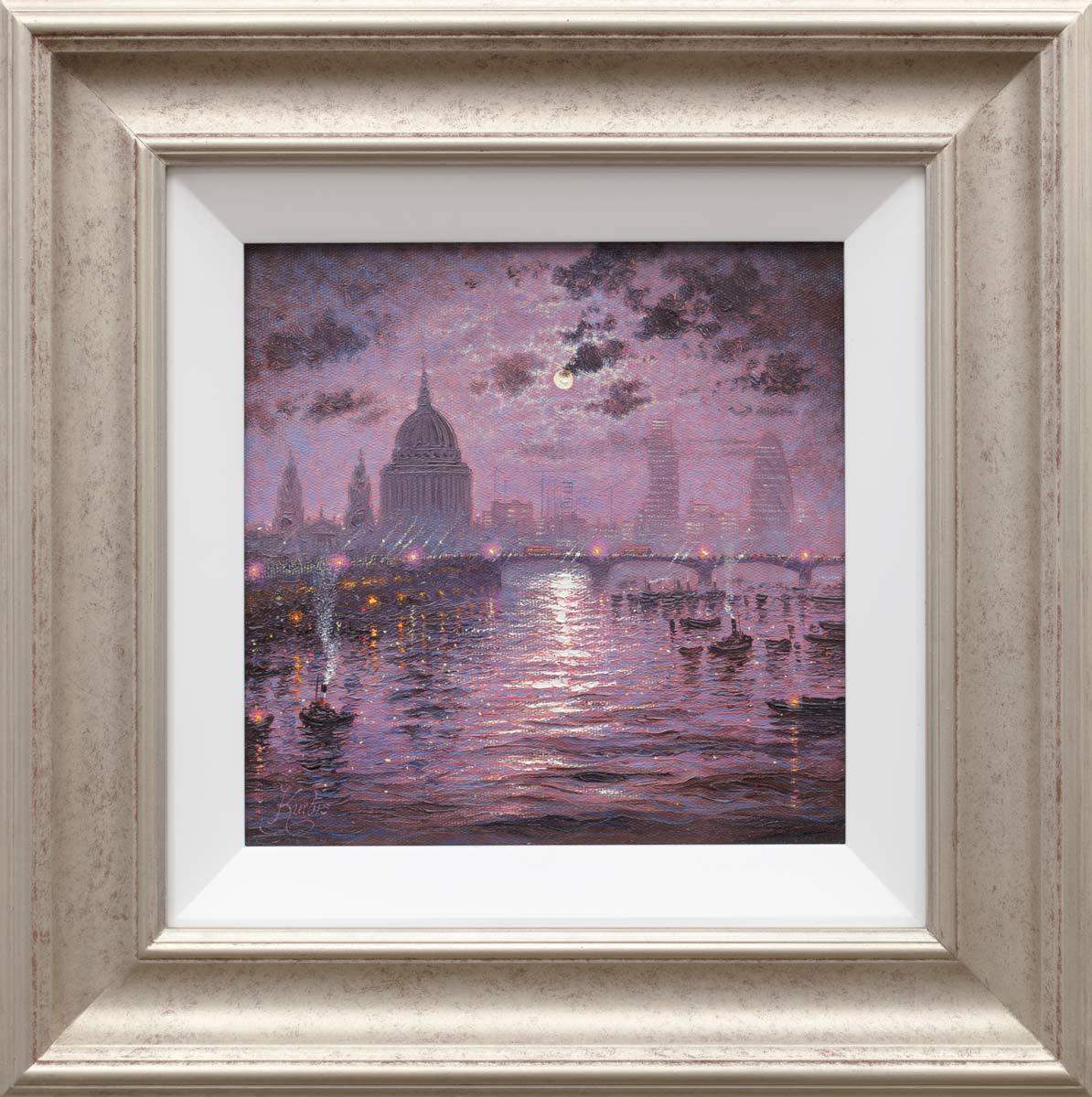 The Thames Sparkles At Night - Original - SOLD by artist Andrew Grant Kurtis - Wyecliffe Galleries