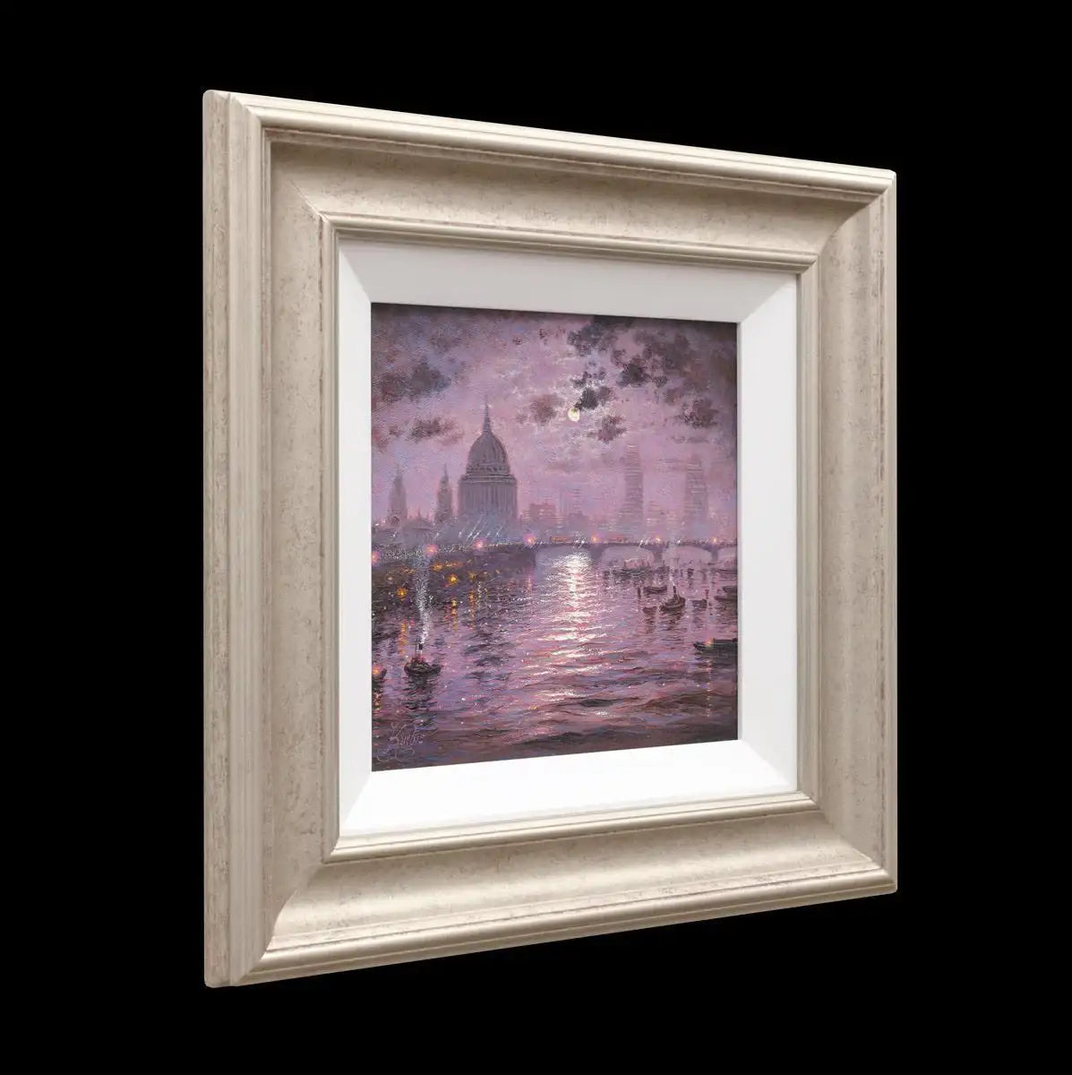 The Thames Sparkles At Night - Original - SOLD by artist Andrew Grant Kurtis - Wyecliffe Galleries