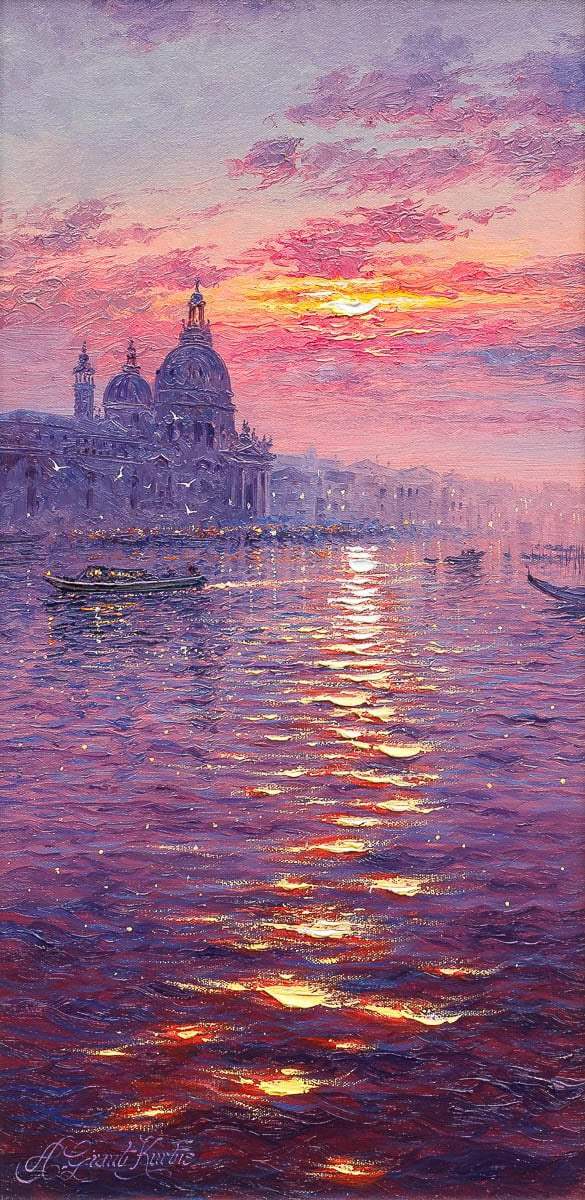 Venice At Dusk - Original - SOLD by artist Andrew Grant Kurtis - Wyecliffe Galleries