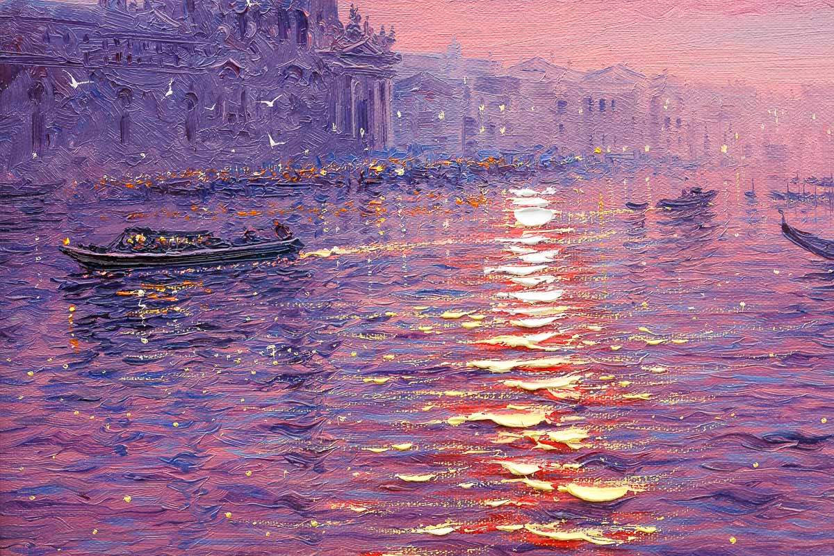Venice At Dusk - Original - SOLD by artist Andrew Grant Kurtis - Wyecliffe Galleries