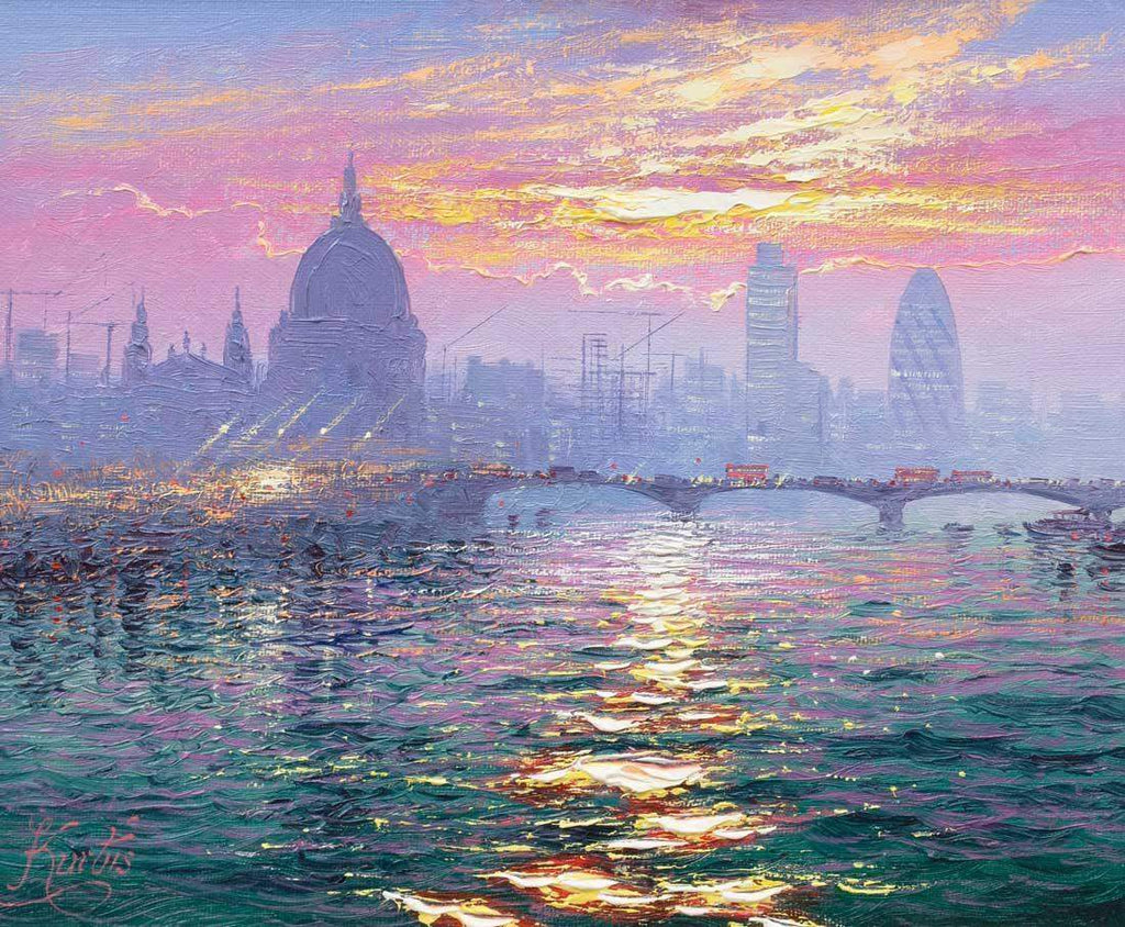 Watch the Thames Sparkle - Original - SOLD by artist Andrew Grant Kurtis - Wyecliffe Galleries