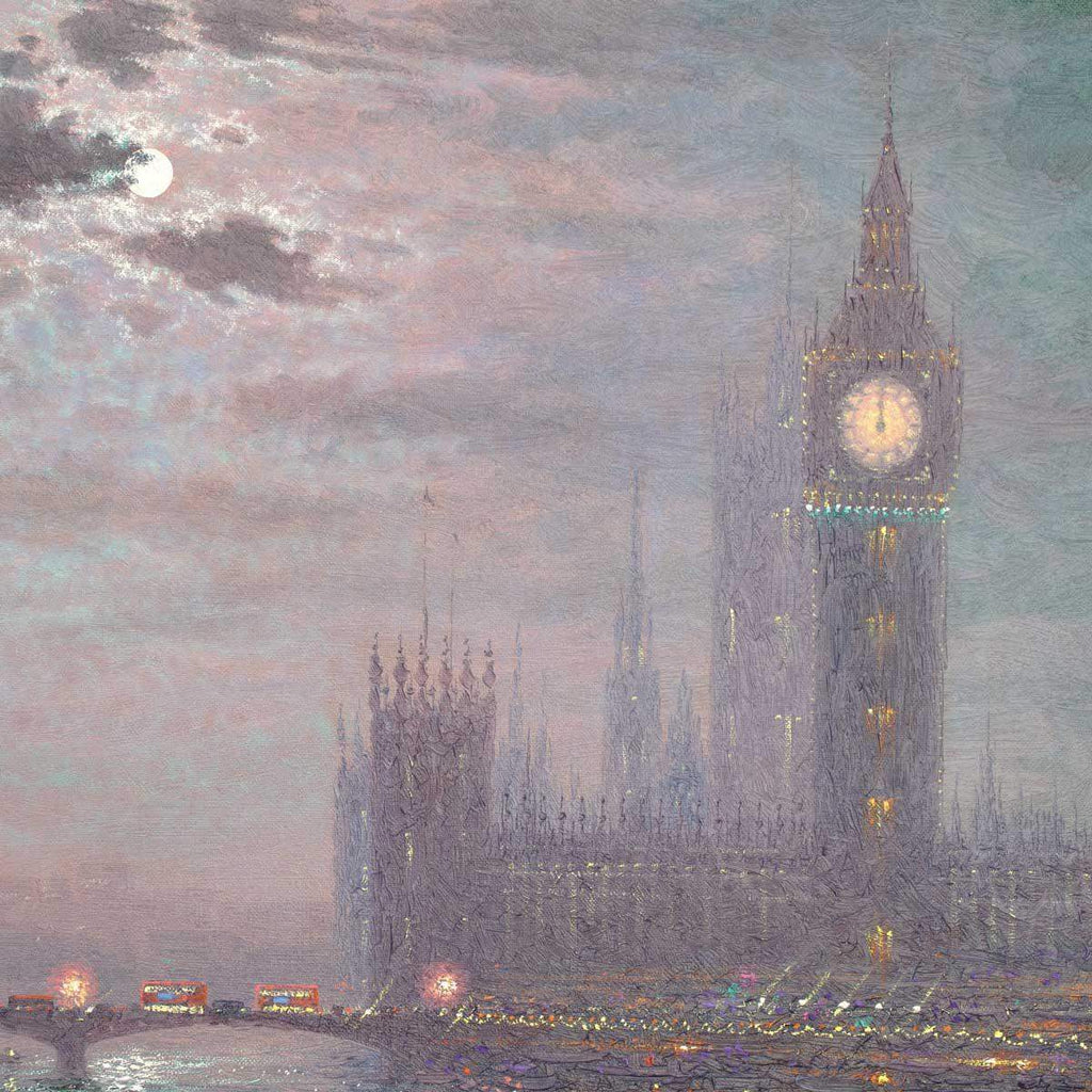 Westminster Chimes at Night - Original - SOLD by artist Andrew Grant Kurtis - Wyecliffe Galleries