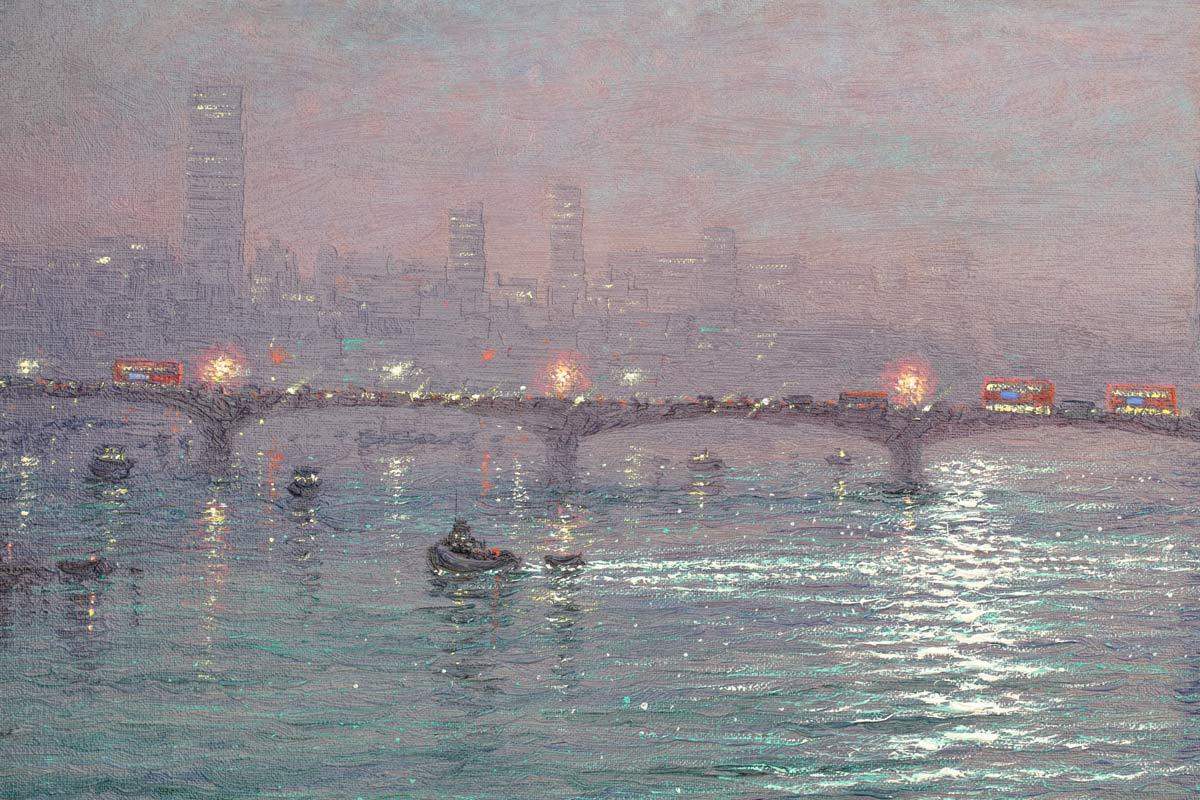 Westminster Chimes at Night - Original - SOLD by artist Andrew Grant Kurtis - Wyecliffe Galleries