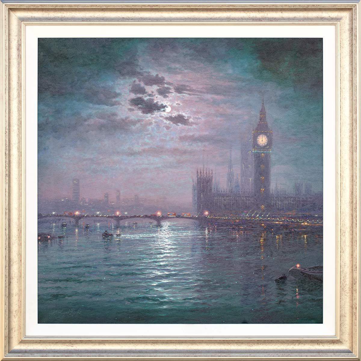 Westminster Chimes at Night - Original - SOLD by artist Andrew Grant Kurtis - Wyecliffe Galleries