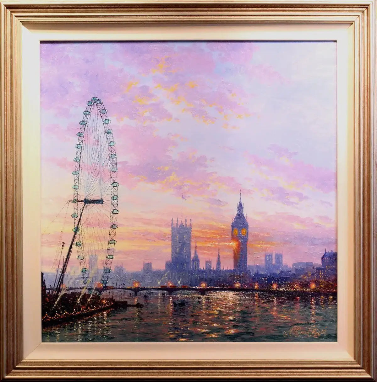 Westminster through a London Eye - SOLD by artist Andrew Grant Kurtis - Wyecliffe Galleries