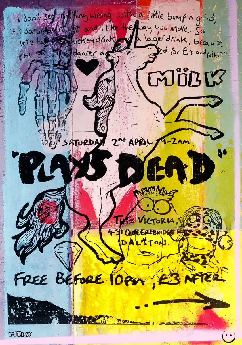 Plays Dead - Candy Trip - Original - SOLD by artist Andrew Milk - Wyecliffe Galleries