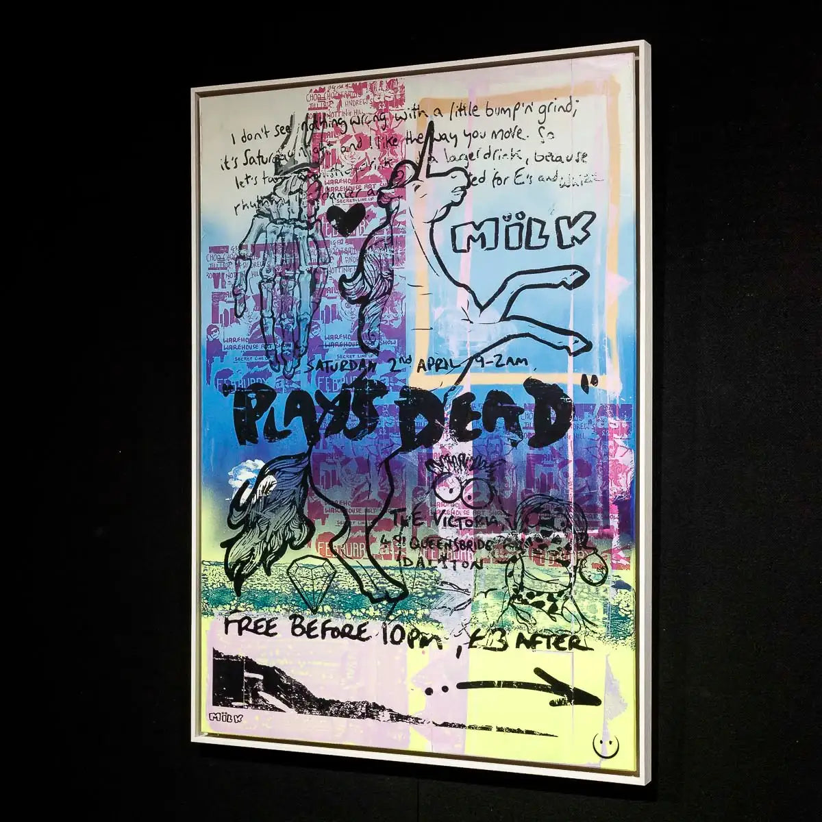 Plays Dead - Neon Beach - Original - SOLD by artist Andrew Milk - Wyecliffe Galleries