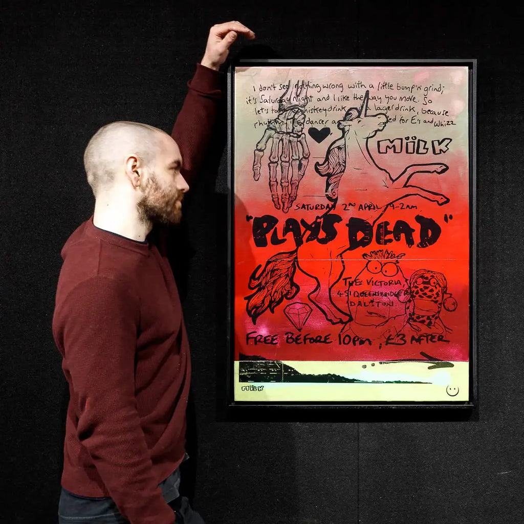 Plays Dead - Smokes and Rouge - Original - SOLD by artist Andrew Milk - Wyecliffe Galleries