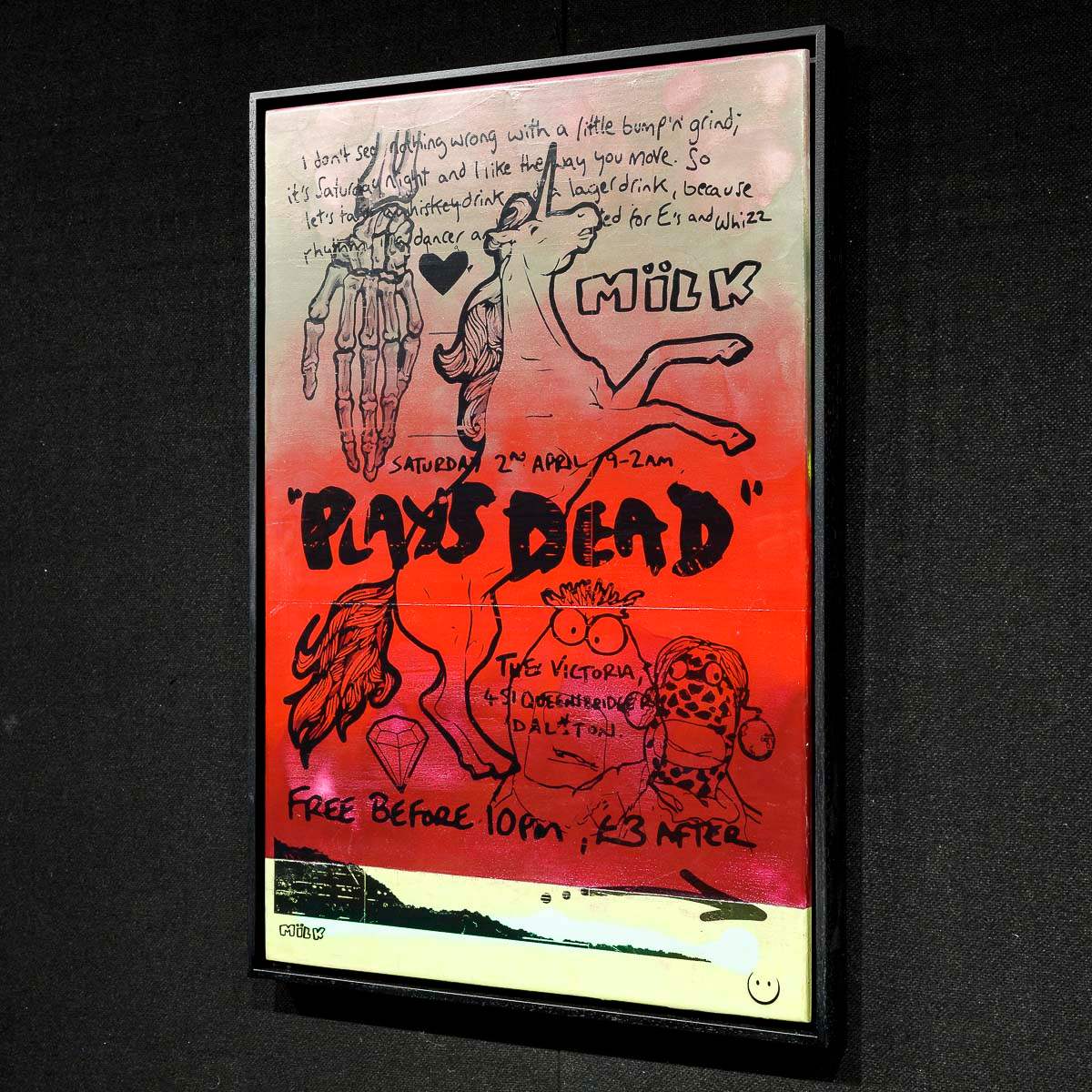 Plays Dead - Smokes and Rouge - Original - SOLD by artist Andrew Milk - Wyecliffe Galleries