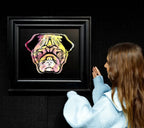 Pug Face - Pinks & Sherberts - Original - SOLD by artist Andrew Milk - Wyecliffe Galleries