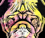 Pug Face - Pinks & Sherberts - Original - SOLD by artist Andrew Milk - Wyecliffe Galleries