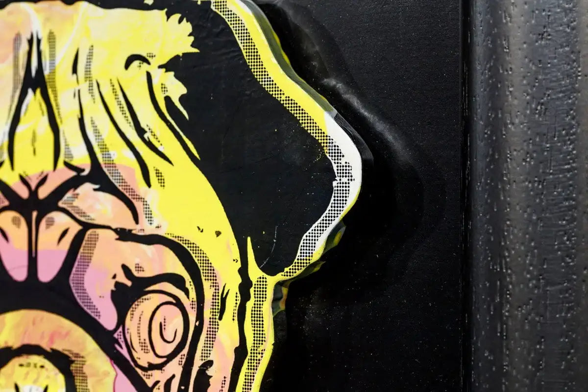 Pug Face - Pinks & Sherberts - Original - SOLD by artist Andrew Milk - Wyecliffe Galleries