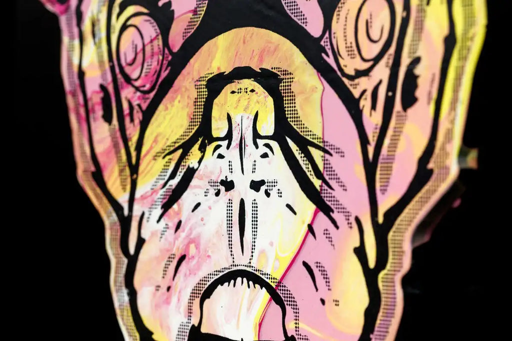 Pug Face - Pinks & Sherberts - Original - SOLD by artist Andrew Milk - Wyecliffe Galleries