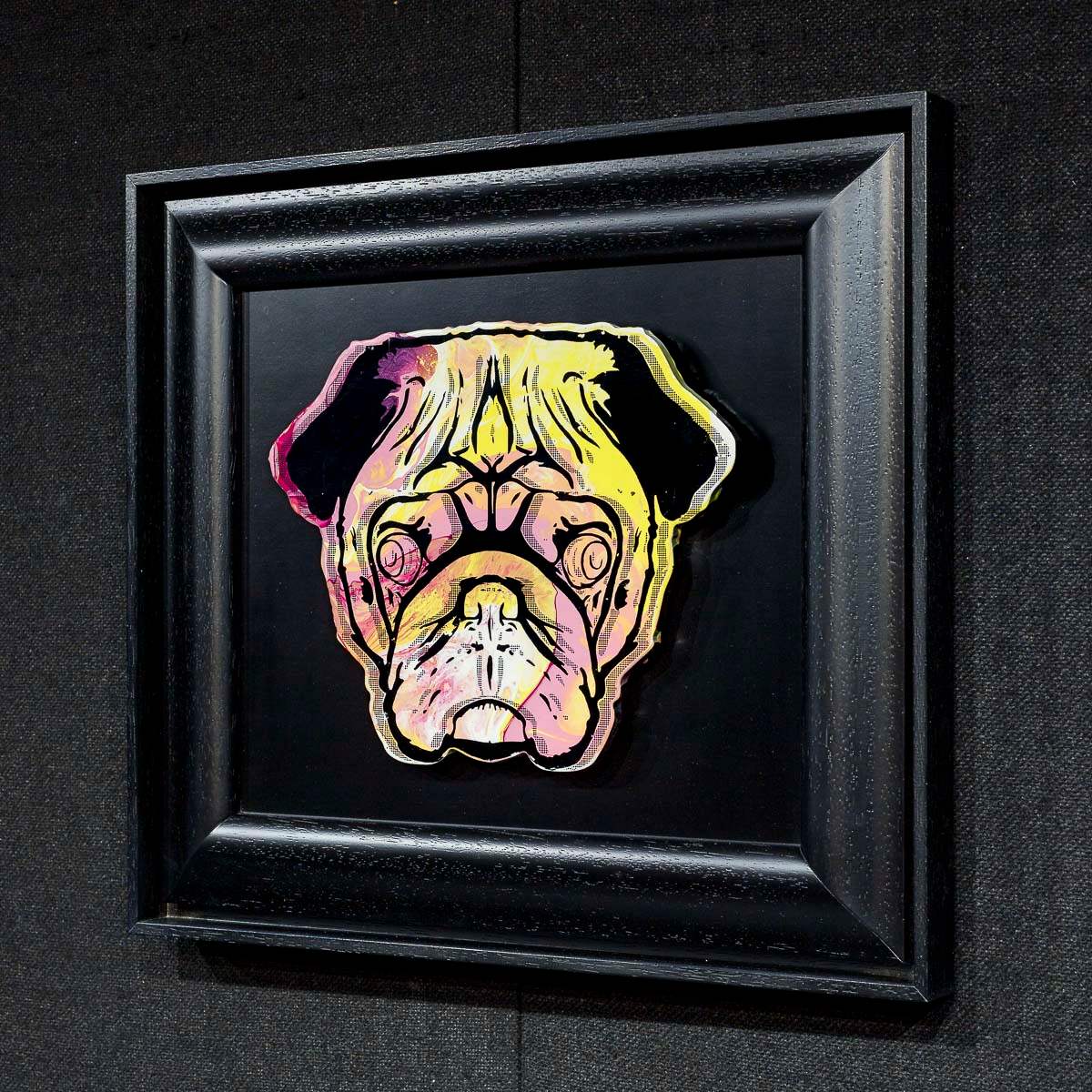 Pug Face - Pinks & Sherberts - Original - SOLD by artist Andrew Milk - Wyecliffe Galleries