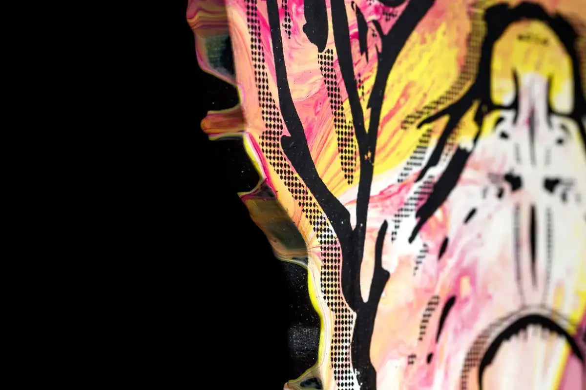 Pug Face - Pinks & Sherberts - Original - SOLD by artist Andrew Milk - Wyecliffe Galleries