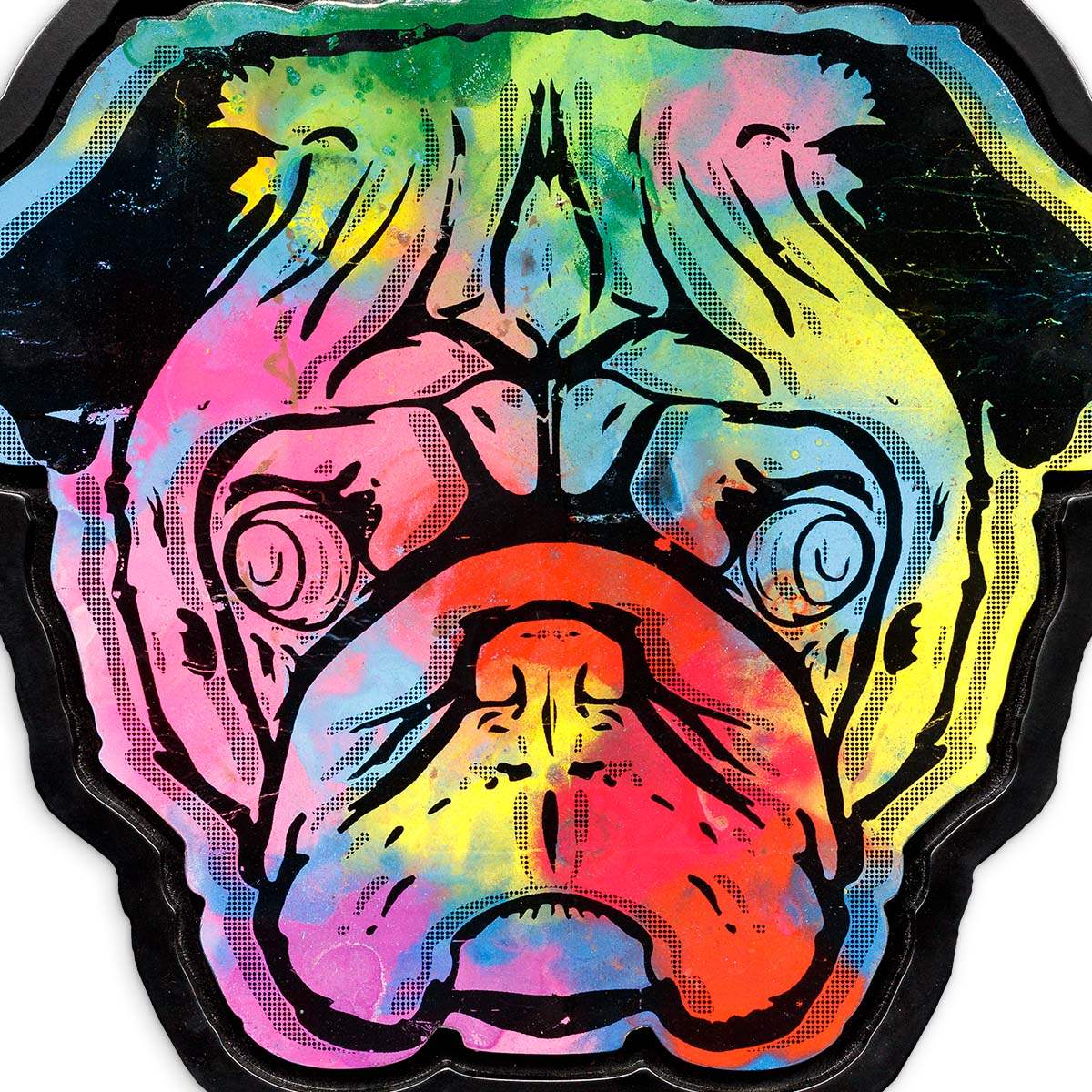 Pug Face - Rainbow Road - Original - SOLD by artist Andrew Milk - Wyecliffe Galleries