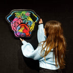 Pug Face - Rainbow Road - Original - SOLD by artist Andrew Milk - Wyecliffe Galleries