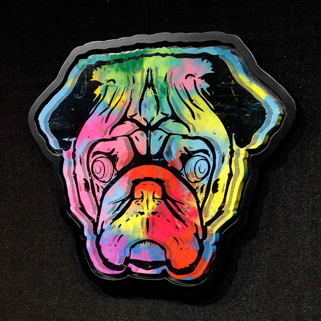 Pug Face - Rainbow Road - Original - SOLD by artist Andrew Milk - Wyecliffe Galleries