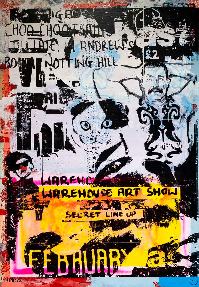 Secret Warehouse Art Show - Cell Block Peach - Original - SOLD by artist Andrew Milk - Wyecliffe Galleries