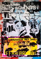 Secret Warehouse Art Show - Cell Block Peach - Original - SOLD by artist Andrew Milk - Wyecliffe Galleries