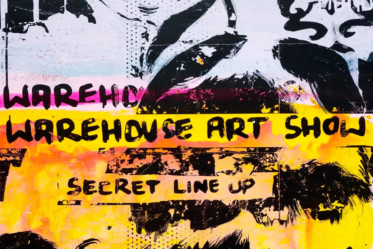 Secret Warehouse Art Show - Cell Block Peach - Original - SOLD by artist Andrew Milk - Wyecliffe Galleries