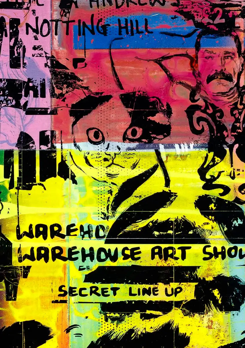 Secret Warehouse Art Show - Fruit Cocktail - Original - SOLD by artist Andrew Milk - Wyecliffe Galleries