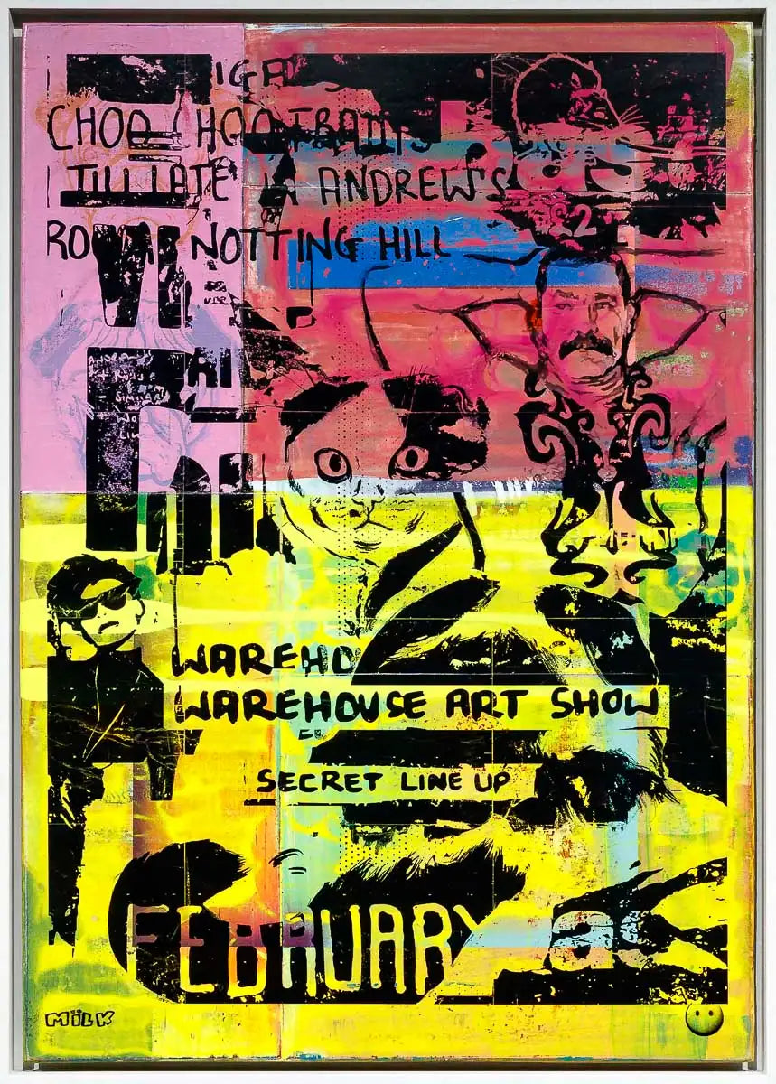 Secret Warehouse Art Show - Fruit Cocktail - Original - SOLD by artist Andrew Milk - Wyecliffe Galleries